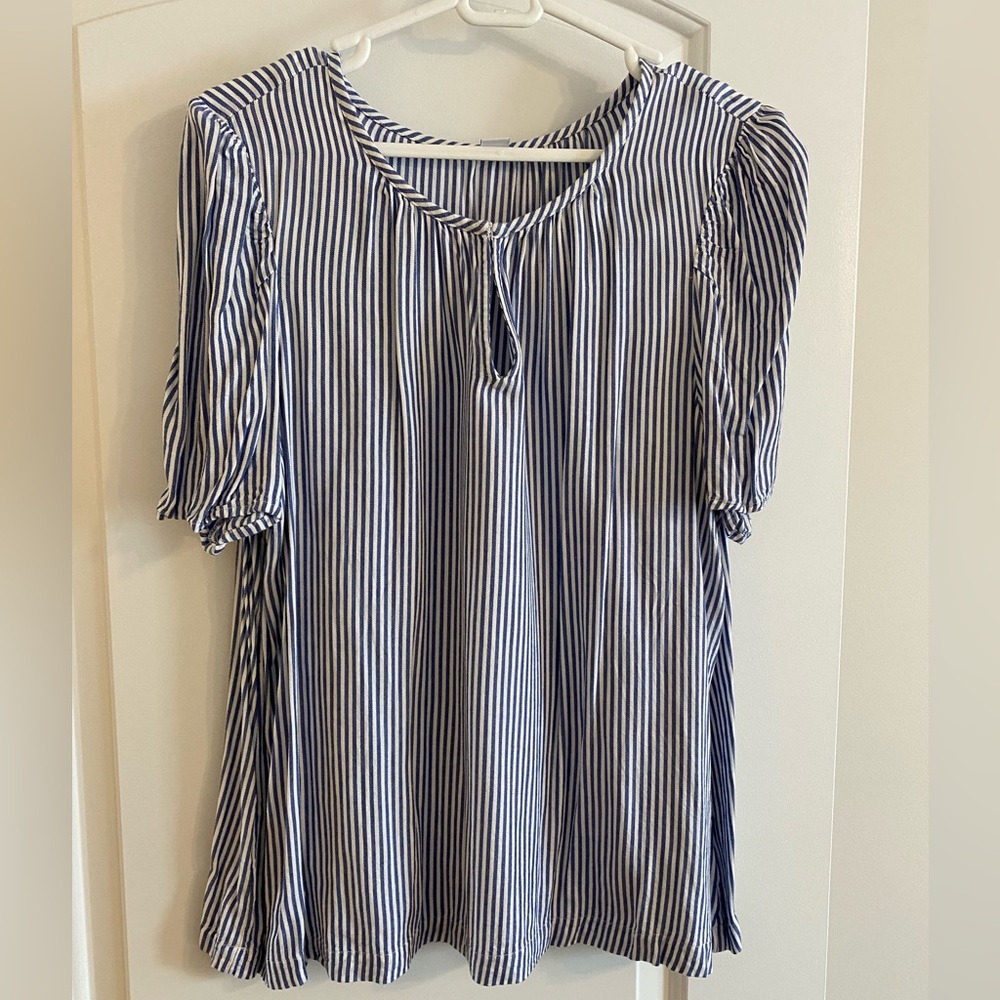 Old Navy Navy and White Striped Blouse